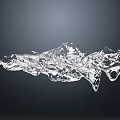 Artistic Water Fountain With Dynamic Splashing Transparent Water And Dark Background