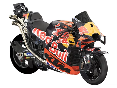 Red Bull KTM Racing Motorcycle With Black Red And Yellow Sporty Design 3d model