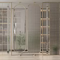 Modern Metal Room Divider Interior Design With Geometric Grid And Stylish Lines