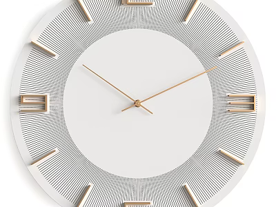 Modern Minimalist Clock Design With White Dial Gold Hands And Roman Numeral Markers 3d model