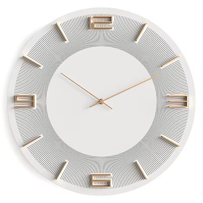 Modern Minimalist Clock Design With White Dial Gold Hands And Roman Numeral Markers 3d model