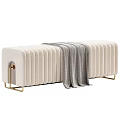 Light Gray Dark Brown Sofa Bench Vertical Tufted Design Gold Metal Legs Gray Throw Blanket