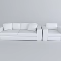 White Modern Sofa Set Featuring Three Seater And Single Seater With Soft Cushions 3d model