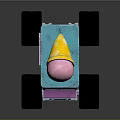 Pink Blue Monster Truck With Large Tires And Big Cotton Candy On Top