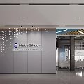Modern Office Reception Desk Design With Dotted Wall Decor And MetaSilicon Logo