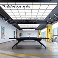 Modern table tennis room 3d model