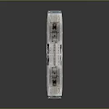 Blue And White Electric Train Model With Windows And Roof Equipment On Reflective Surface
