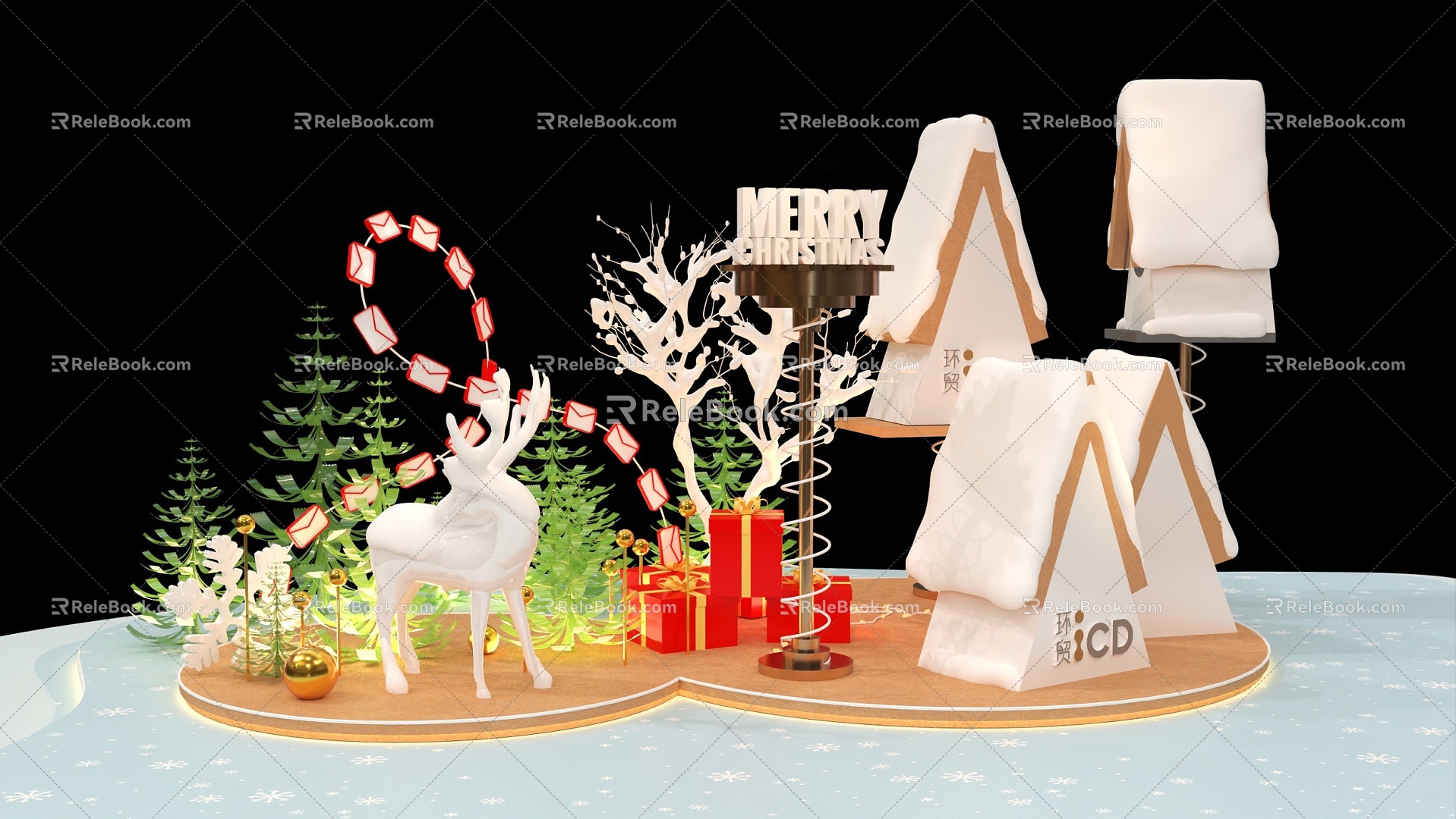 Christmas Cottage Snow Chen Device 3d model