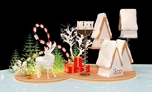 Christmas Cottage Snow Chen Device 3d model