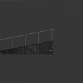 Modern Architectural Walkway Structure With Long Narrow Design Two End Platforms And Metal Railings
