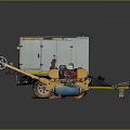 Construction Equipment Collection Featuring Trailer Generator Red Compressor Yellow Roller And Blue Cylinder