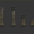 Classical Decorative Columns With Various Sizes Pedestal Base And Ornate Capital Top Design