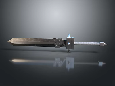 Traditional Metal Sword With Sharp Blade And Decorative Hilt Design 3d model