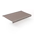 Brown And White Striped Outdoor Awning With Sunshade Feature For Patio And Windows Use