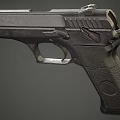 Modern Black Pistols With Textured Grip And Metallic Barrel Design