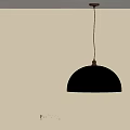 Modern Poliform Black Dome Pendant Light Hanging From Ceiling Illuminating Wall 3d model