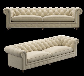 American double sofa 3d model