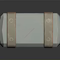 3D Model of Wooden Handle Hammer With Copper Buckles And White Head