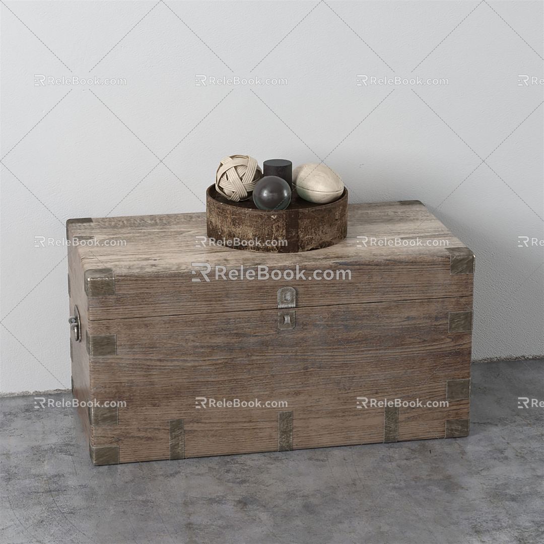 Modern Box Wooden Box Combination 3d model