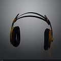 Modern Over Ear Headphones Featuring Circular Ear Cups And Orange Black Design