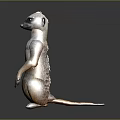 Meerkat Standing Upright With Alert Posture Detailed Fur And Dark Background Surface