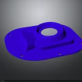 Blue Mechanical Equipment Base Plate With Central Hole And Mounting Holes