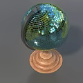 Decorative Globe With Mirrored Mosaic Surface On Wooden Stand For Home Decor