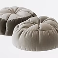Multiple Soft Fabric Poufs in Various Neutral Tones for Living Room Seating