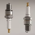 Two Spark Plugs With Metal Shell Ceramic Insulator And Electrode Tips