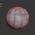 Lunar Sphere With Grid Pattern And Craters On Smooth Surface 3d model