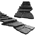 Natural Stone Stairs Design With Rustic Rock Steps For Outdoor Garden Path