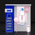 Retail Beverage Display Stand Featuring Maidong And Evian Bottles On Shelves