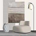 Quiet single sofa floor lamp 3d model
