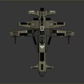 Sci Fi Spacecraft Model With Multiple Wings And Mechanical Weaponry Details 3d model