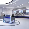 Modern Conference Room Interior With Glass Walls Conference Table And Black Chairs