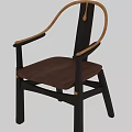 Elegant New Chinese Style Solid Wood Dining Chair With Brass Accents For Home Dining Spaces