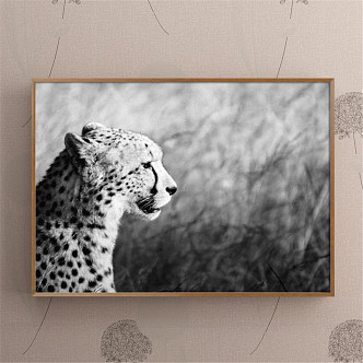 Modern Animal Painting Simple Black and White Study Animal Leopard Decorative Painting 3d model