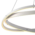 Modern White Circular Chandelier with Sleek Hanging Design and Minimalist Style