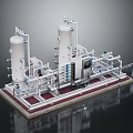Industrial Processing Equipment System With Vertical Tanks Pipes And Control Panels