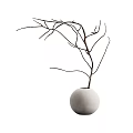 Minimalist White And Gray Vases With Dry Branches And Buds For Home Decor