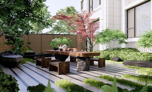 Modern Courtyard Garden 3d model