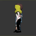 Group of Three Cartoon Characters Posing Together in Stylish Outfits With Various Clothing Colors