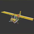 Small Yellow Toy Plane With Yellow Wings Cockpit Wheels And Reflection