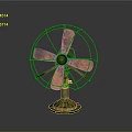 Vintage Electric Fan With Copper Blades And Metal Tabletop Base