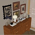 Modern Antique Decoration Ornaments Books Vase Hanging Painting Decorations 3d model