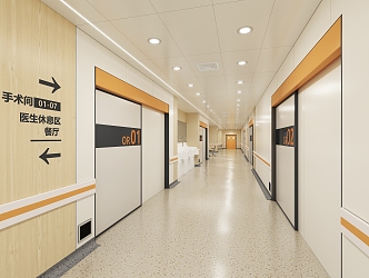 modern aisle hospital clean aisle 3d model