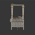 Ancient Architectural Ruins With Multiple Stone Columns And Arched Walls