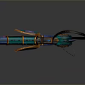Futuristic Sci Fi Energy Weapon Design With Blue Orange Accents Barrel Grip And Glowing Core
