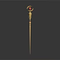 Vintage Style Golden Hairpin With Red Gemstone And Ornate Decorative Design