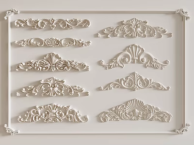 European-style carved plaster 3d model